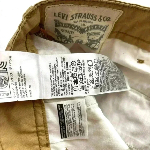 Levi’s Men Khaki Cotton Blend Safari Flap Pocket Long Mens Cargo Shorts Size 40 - Picture 12 of 15